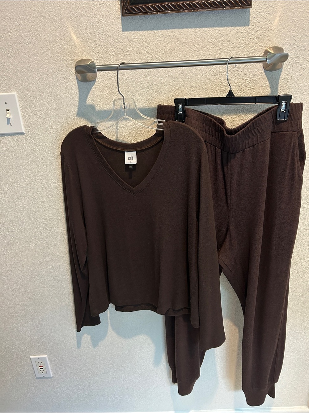 CAbi Women's Chocolate Brown V-Neck Loungewear Set